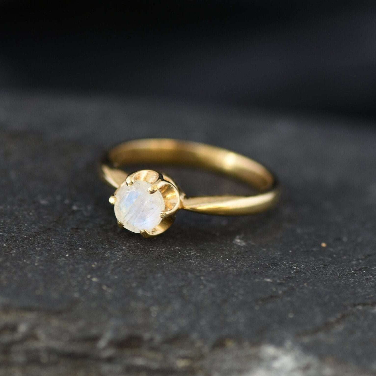 Moonstone Ring, Natural Moonstone, Promise Ring, Rainbow Moonstone, June Birthstone, June Ring, Vintage Rings, Solid Silver Ring, Moonstone(1)