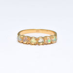 Opal Band, Ethiopian Opal Band, Natural Opal Ring, Half Eternity Band, October Ring, Fire Opal Ring, Opal Vintage Ring, Silver Vintage Ring(1)