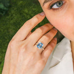 Square Ring, Blue Topaz Ring, Natural Blue Topaz, Vintage Rings, December Birthstone, Blue Ring, December Ring, Solid Silver Ring, Topaz