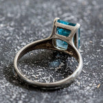 Square Ring, Blue Topaz Ring, Natural Blue Topaz, Vintage Rings, December Birthstone, Blue Ring, December Ring, Solid Silver Ring, Topaz