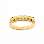 Half Eternity Ring, Gold Emerald Ring, Created Emerald Ring, Gold Eternity Ring, Green Diamond Ring, Gold Vinatge Band, Gold Stackable Band