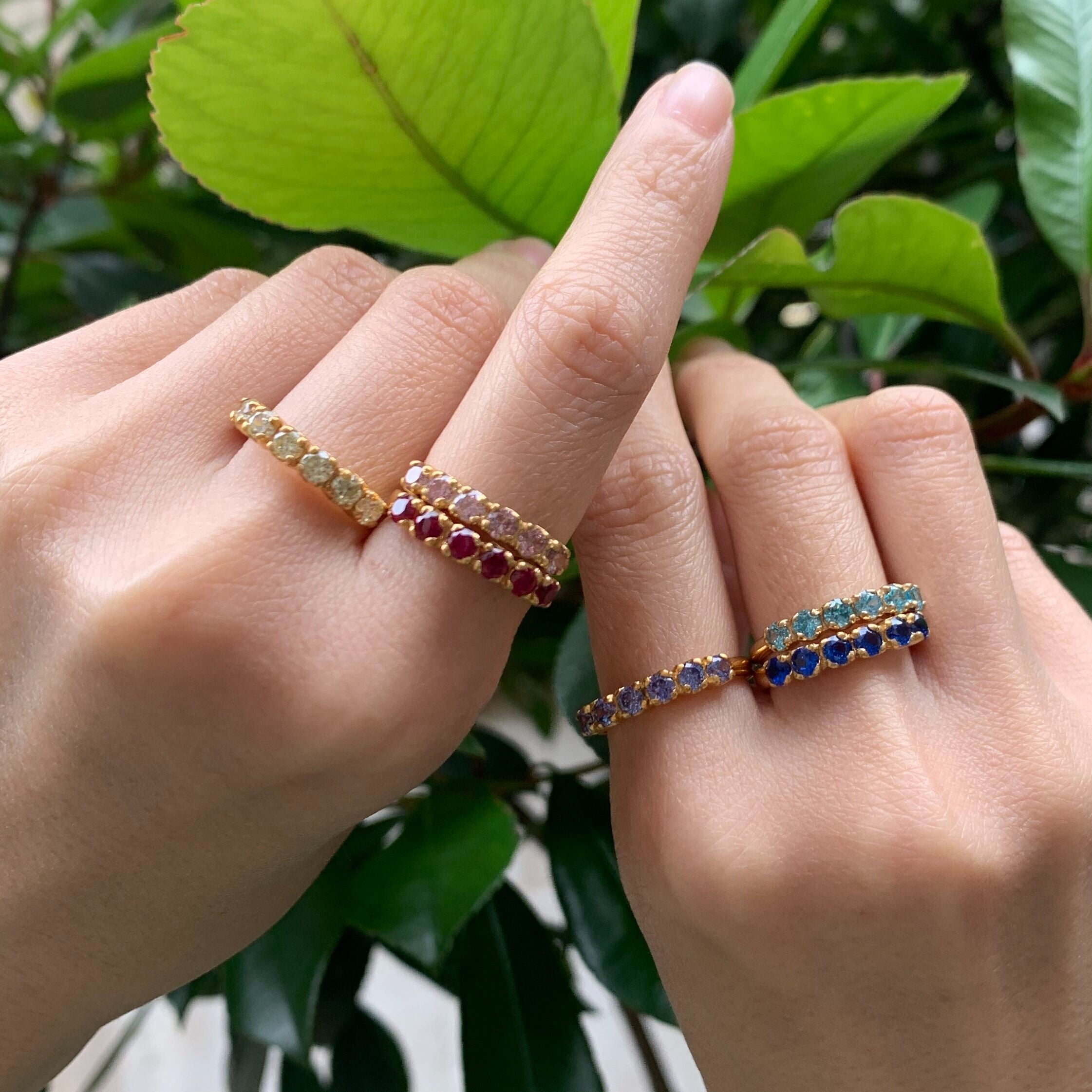 Half Eternity Ring, Gold Emerald Ring, Created Emerald Ring, Gold Eternity Ring, Green Diamond Ring, Gold Vinatge Band, Gold Stackable Band