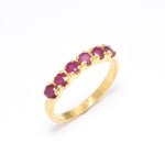 Gold Ruby Ring, Natural Ruby Ring, July Birthstone, Stackable Ring, Ruby Vintage Ring, Gold Eternity Ring, Ruby Eternity Band, Gold Vermeil