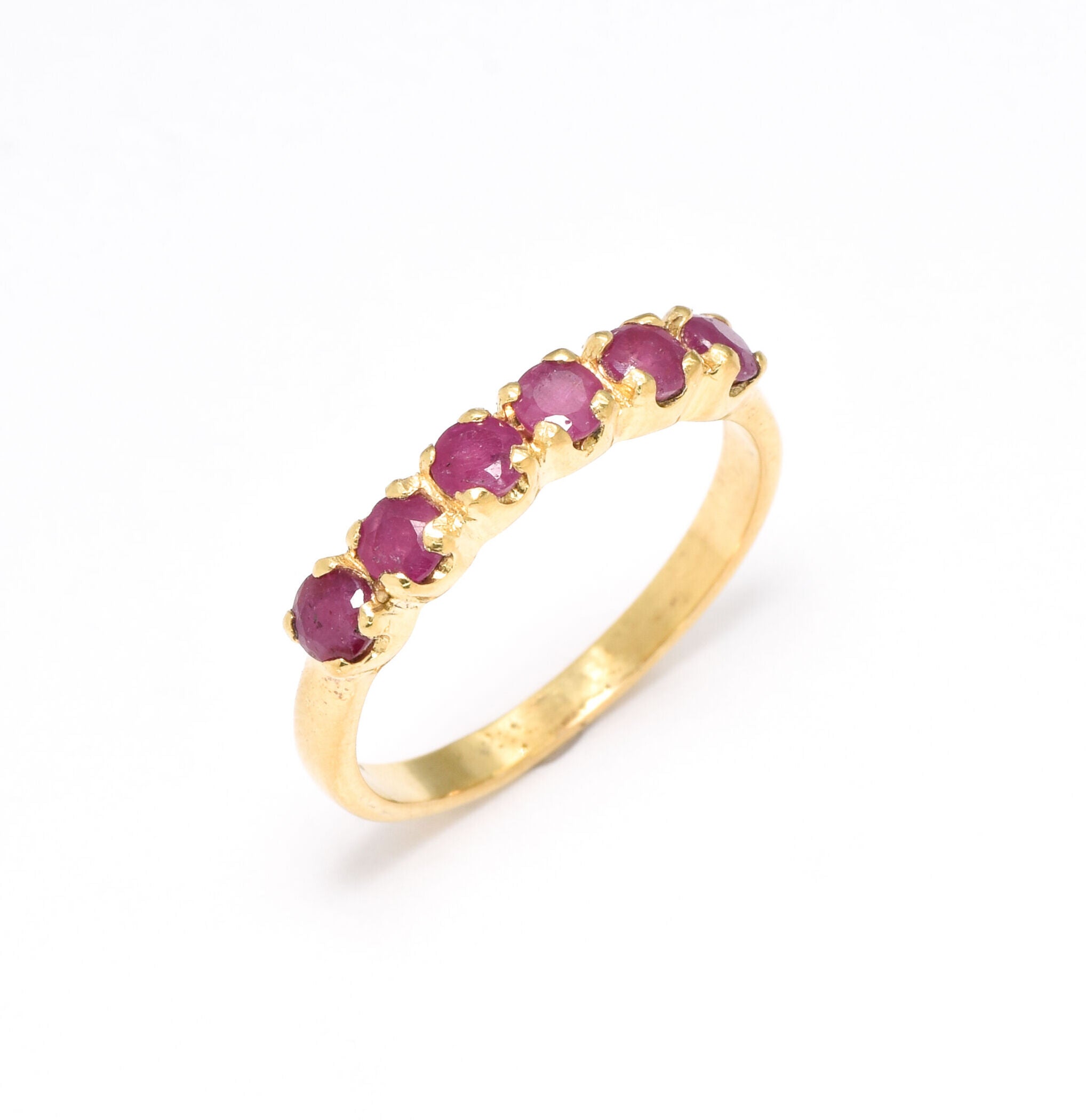 Gold Ruby Ring, Natural Ruby Ring, July Birthstone, Stackable Ring, Ruby Vintage Ring, Gold Eternity Ring, Ruby Eternity Band, Gold Vermeil