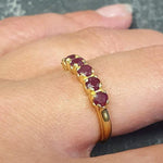 Gold Ruby Ring, Natural Ruby Ring, July Birthstone, Stackable Ring, Ruby Vintage Ring, Gold Eternity Ring, Ruby Eternity Band, Gold Vermeil