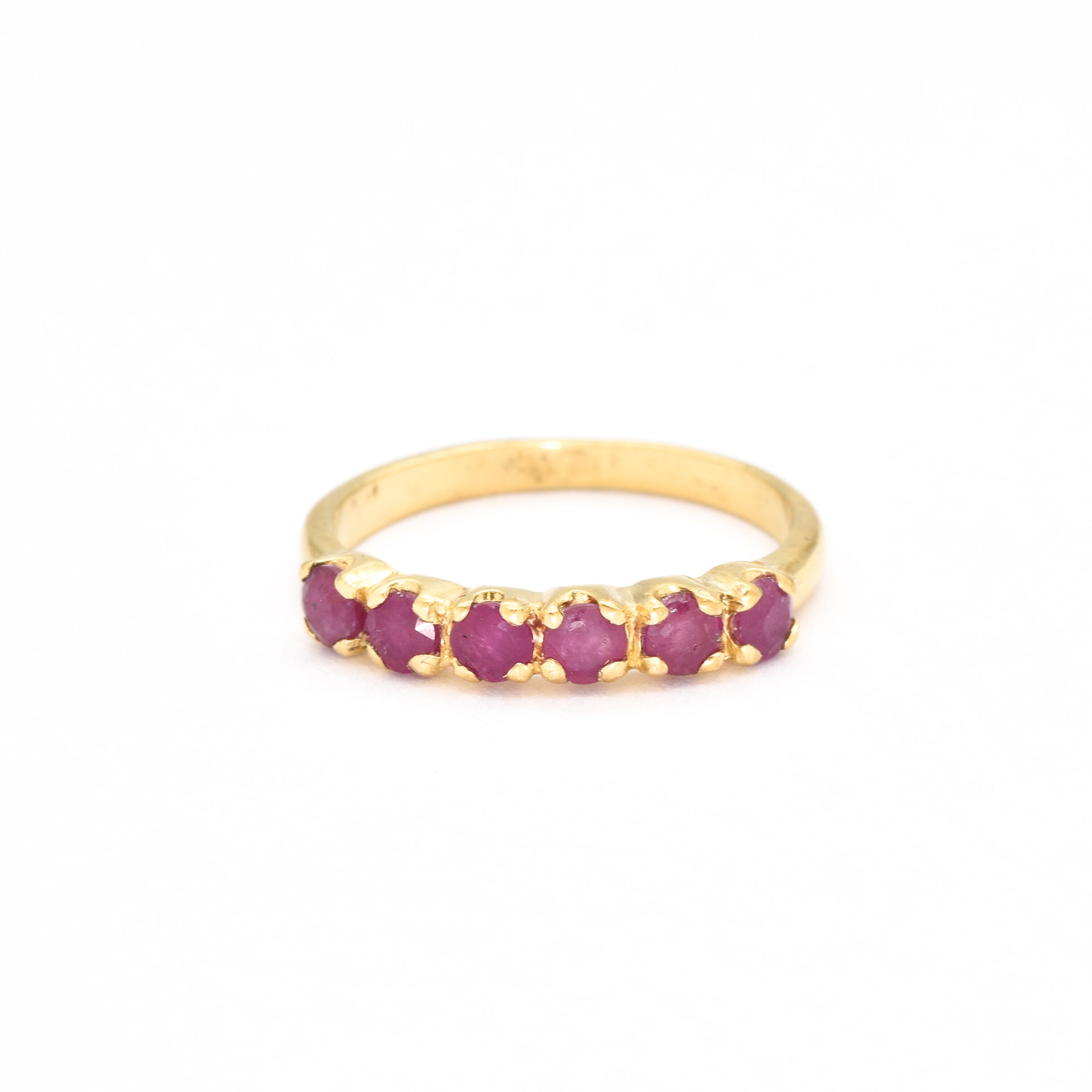 Gold Ruby Ring, Natural Ruby Ring, July Birthstone, Stackable Ring, Ruby Vintage Ring, Gold Eternity Ring, Ruby Eternity Band, Gold Vermeil