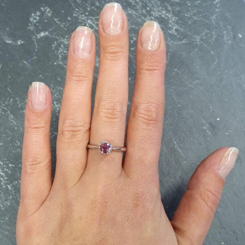 Green Tourmaline Ring, Solitaire Ring, Promise Ring, Tourmaline Ring, Dainty Green Ring, Engagement Ring, Green Ring, Sterling Silver Ring