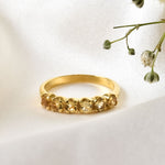 Gold Citrine Ring, Natural Citrine, Stackable Band, November Birthstone, Gold Plated Ring, Dainty Yellow Band, Stackable Ring, Vermeil Ring