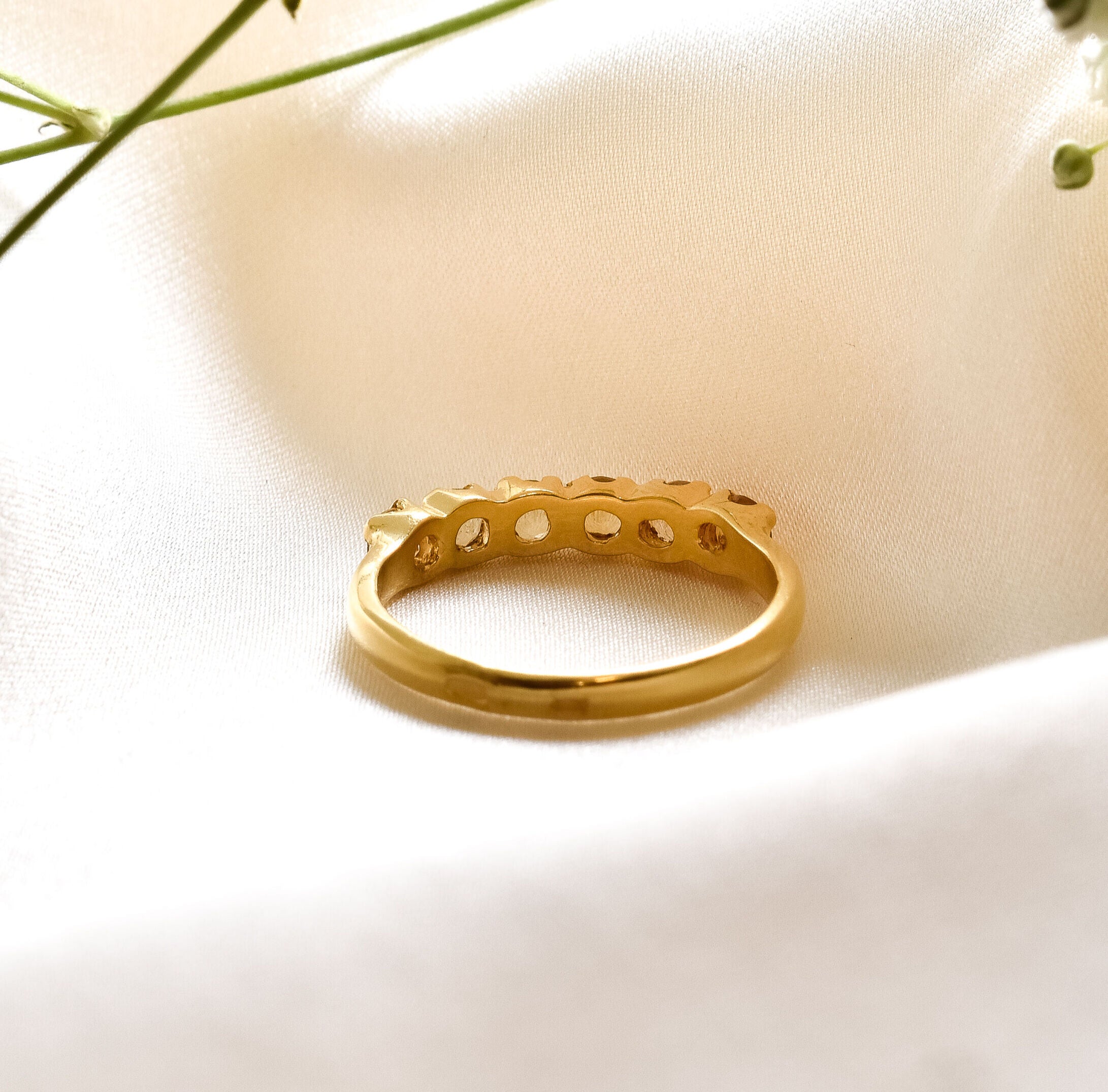 Gold Citrine Ring, Natural Citrine, Stackable Band, November Birthstone, Gold Plated Ring, Dainty Yellow Band, Stackable Ring, Vermeil Ring