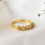 Gold Citrine Ring, Natural Citrine, Stackable Band, November Birthstone, Gold Plated Ring, Dainty Yellow Band, Stackable Ring, Vermeil Ring