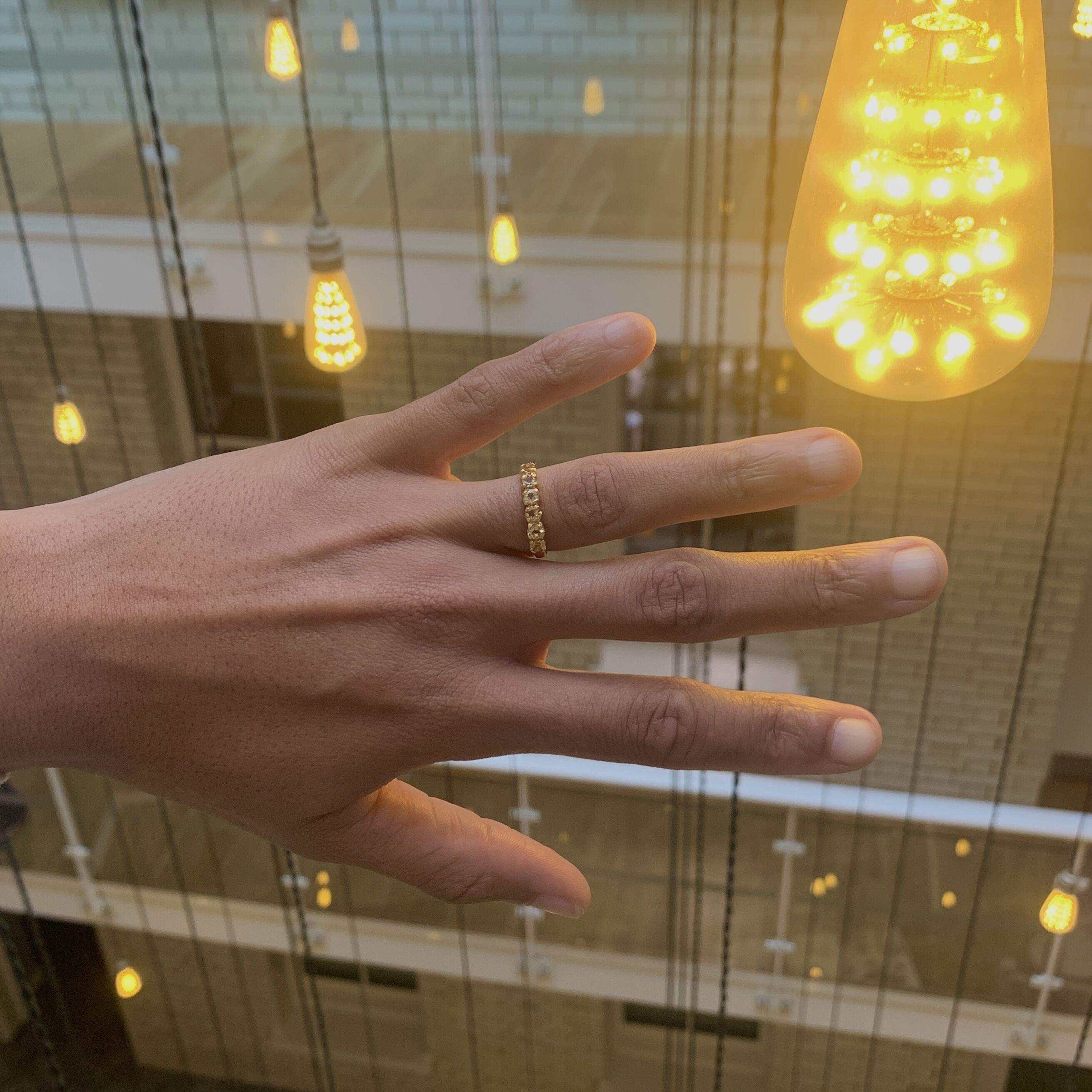 Gold Citrine Ring, Natural Citrine, Stackable Band, November Birthstone, Gold Plated Ring, Dainty Yellow Band, Stackable Ring, Vermeil Ring