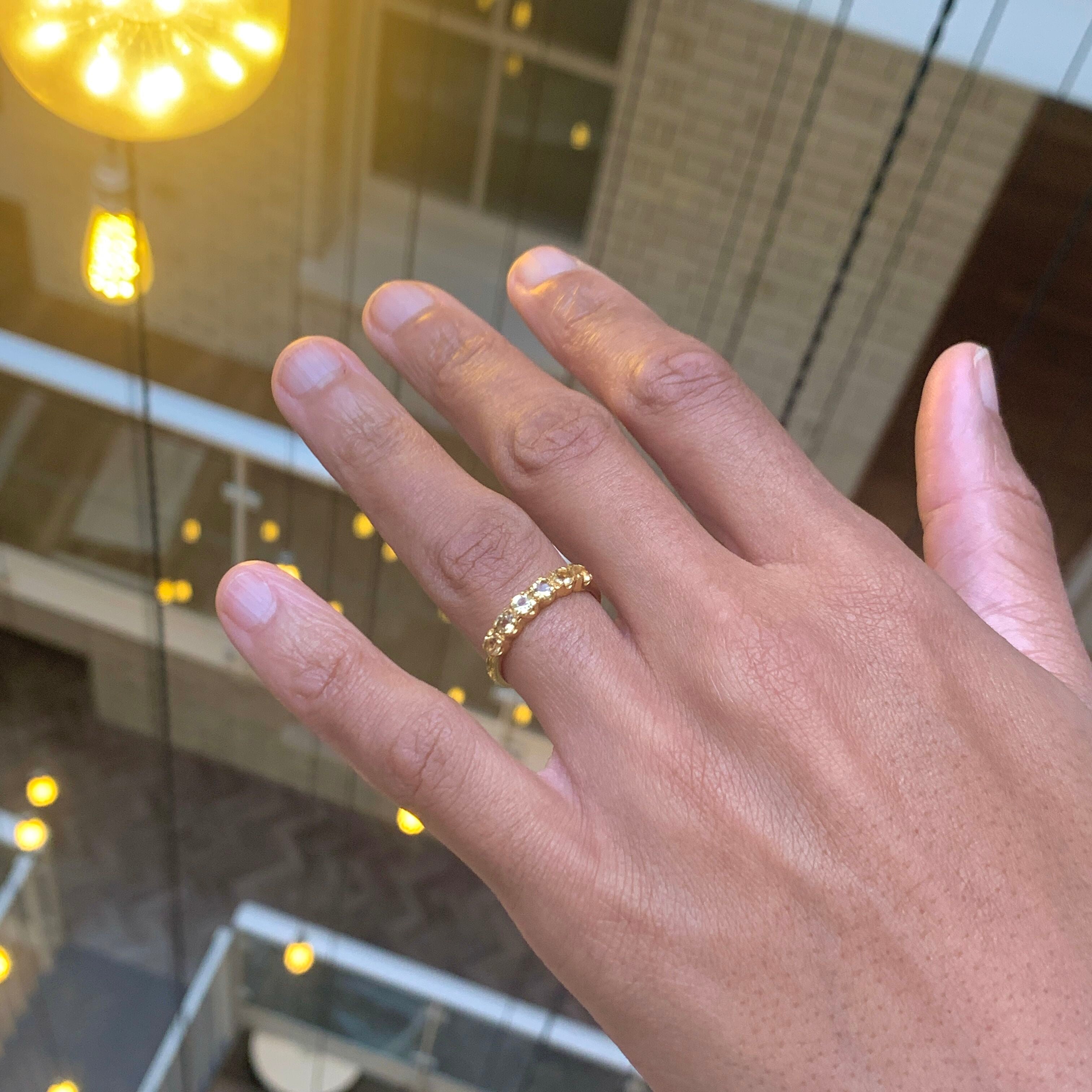 Gold Citrine Ring, Natural Citrine, Stackable Band, November Birthstone, Gold Plated Ring, Dainty Yellow Band, Stackable Ring, Vermeil Ring