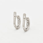 Small Diamond Studs, Created CZ Diamond, Dainty Hoops, Sparkly Huggies, White Hoop Earrings, Eternity Earrings, Sterling Silver Earrings