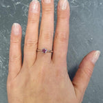 Dark Amethyst Ring, Natural Amethyst, February Birthstone, Promise Ring, Purple Diamond Ring, Vintage Ring, Dainty Ring, Solid Silver Ring