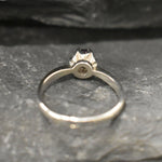 Dark Amethyst Ring, Natural Amethyst, February Birthstone, Promise Ring, Purple Diamond Ring, Vintage Ring, Dainty Ring, Solid Silver Ring