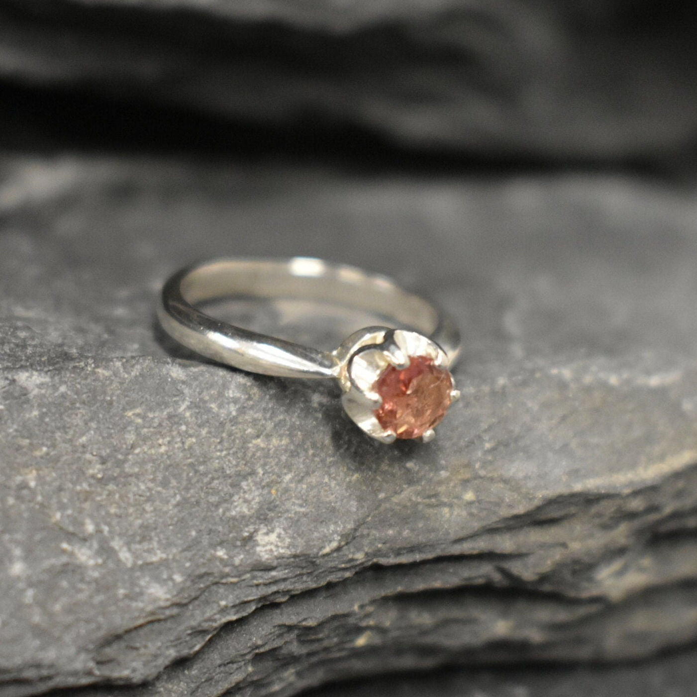 Pink Tourmaline Ring, Tourmaline Ring, Natural Tourmaline, October Birthstone, Solitaire Ring, Vintage Ring, Pink Ring, Solid Silver Ring