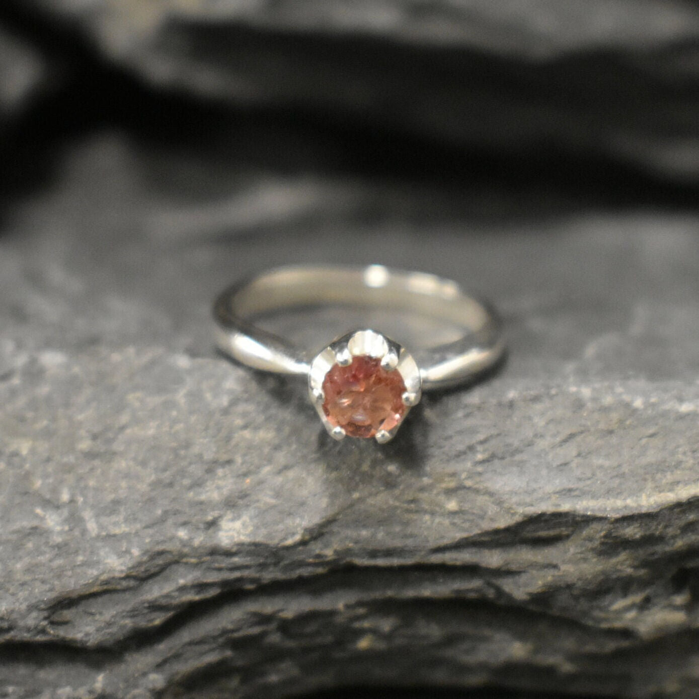 Pink Tourmaline Ring, Tourmaline Ring, Natural Tourmaline, October Birthstone, Solitaire Ring, Vintage Ring, Pink Ring, Solid Silver Ring