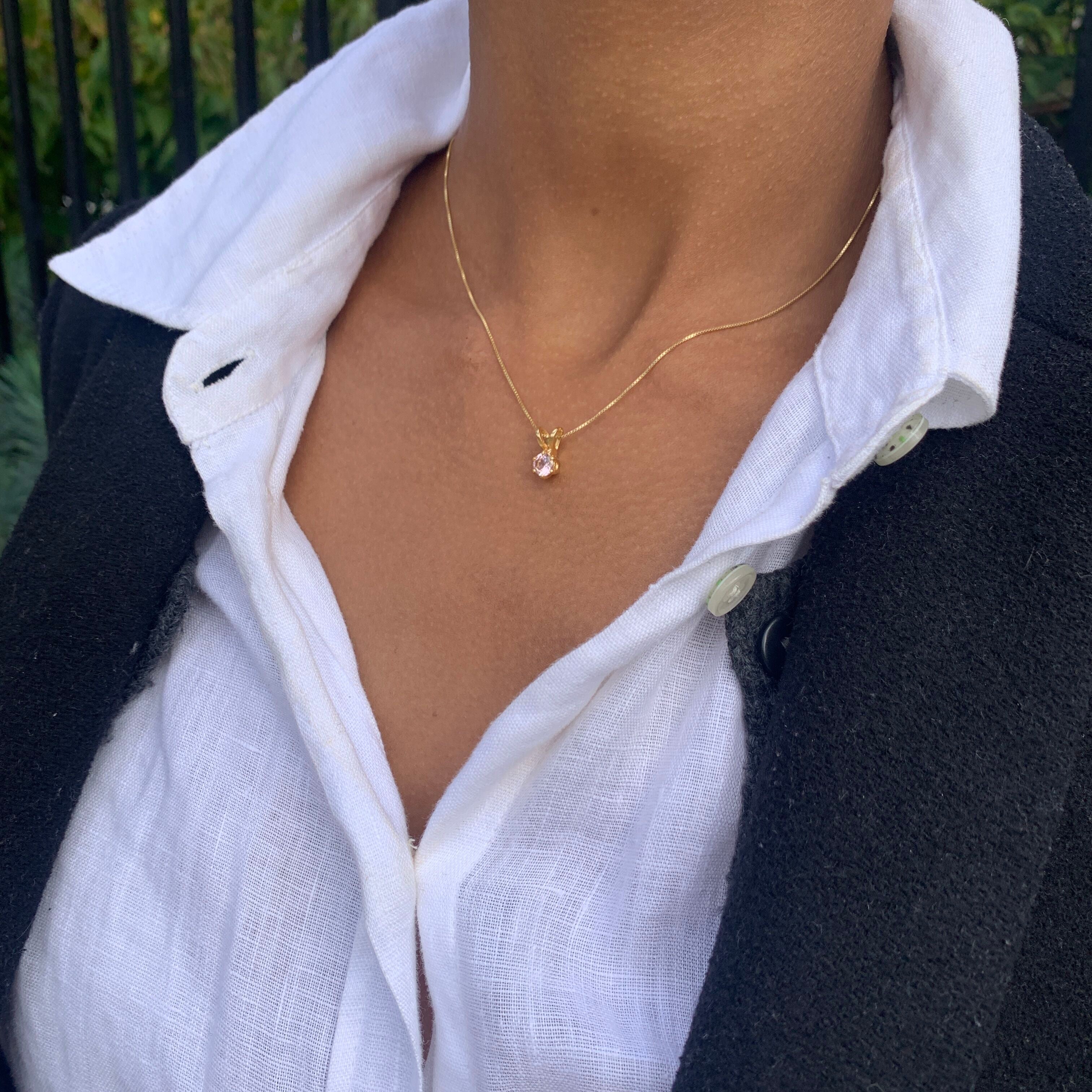 2910-P-cMOR: Gold Vermeil 18k Created Morganite