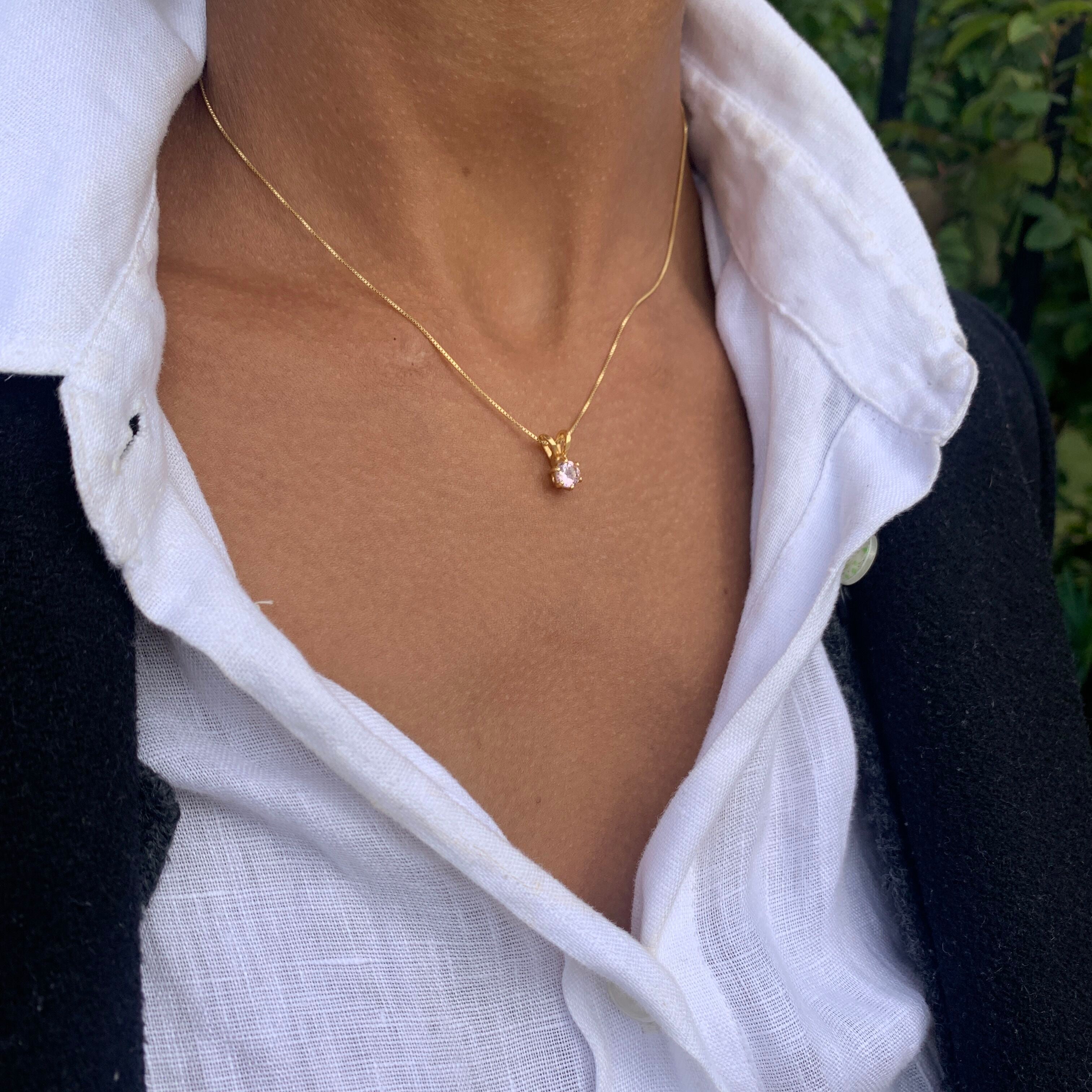 2910-P-cMOR: Gold Vermeil 18k Created Morganite