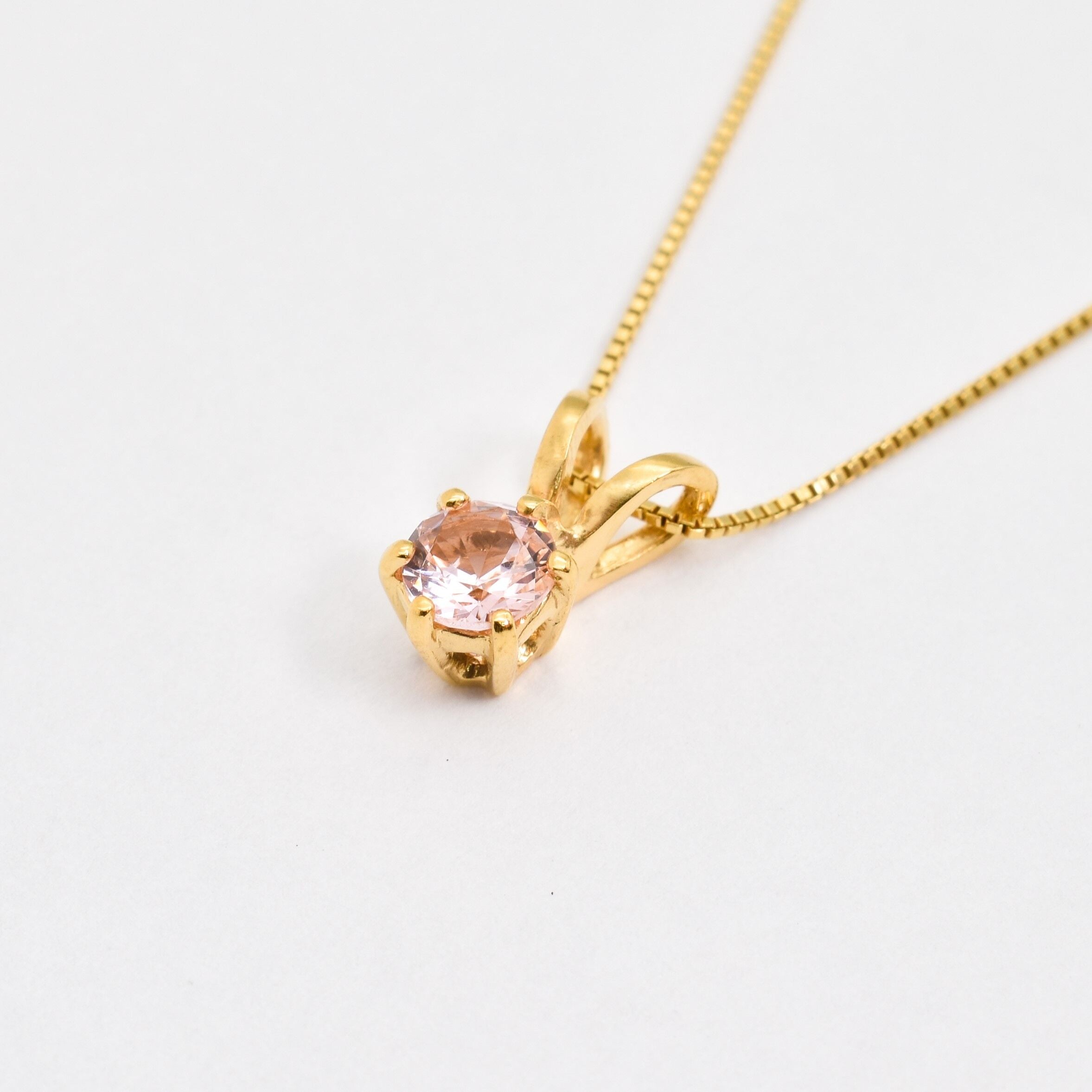 2910-P-cMOR: Gold Vermeil 18k Created Morganite