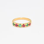 2587-R-cEME/1: Gold Vermeil 18k Created Ruby Created Emerald