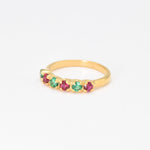 2587-R-cEME/1: Gold Vermeil 18k Created Ruby Created Emerald