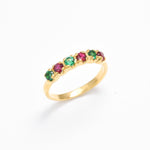 2587-R-cEME/1: Gold Vermeil 18k Created Ruby Created Emerald