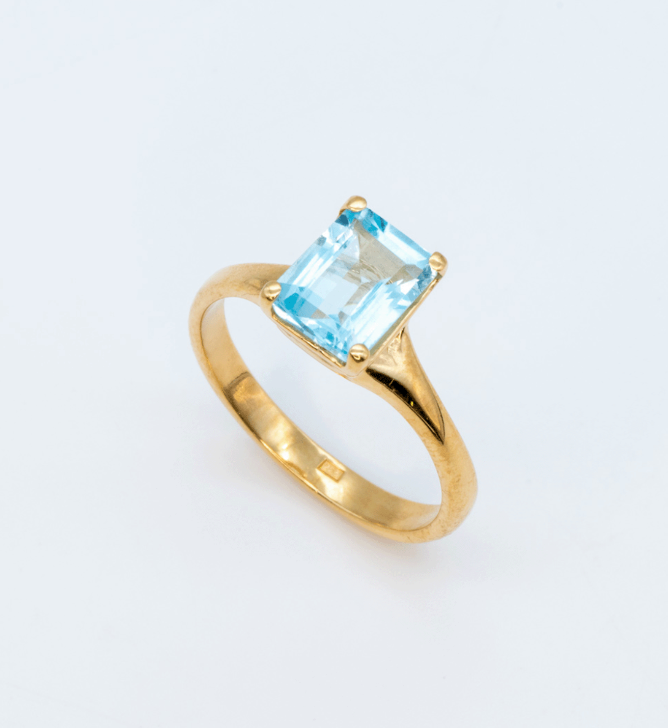 Natural Blue Topaz Ring in Gold – Aura&Faith