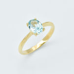 Gold Aquamarine Ring front view
