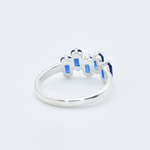 Baguette Sapphire Ring, Blue Sapphire Band, September Birthstone Ring back view