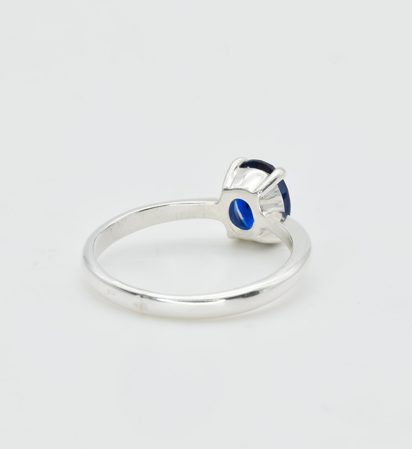 Oval Sapphire Ring in back view