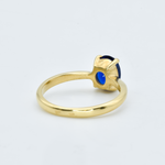 Handcrafted Blue Sapphire Oval Ring set in 18k Gold Vermeil over Solid Sterling Silver, ideal gift for her