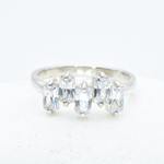 925 Sterling Silver ring with Diamond April birthstone in baguette cut and prong setting. Multistone ring ideal for special occasions and personalized gift. Symbol of eternal love, purity, and inner strength.
For strength, clarity, abundance