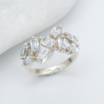 Diamond Baguette Ring, Cluster Diamond Ring, Scattered Diamond Wedding Band