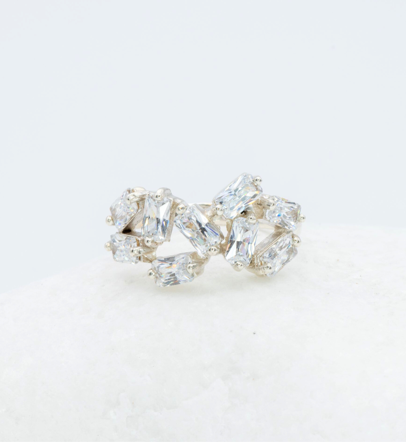 Diamond Baguette Ring, Cluster Diamond Ring