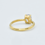 Solitaire Diamond Ring, Diamond Engagement Ring, Gold Diamond Ring Back View