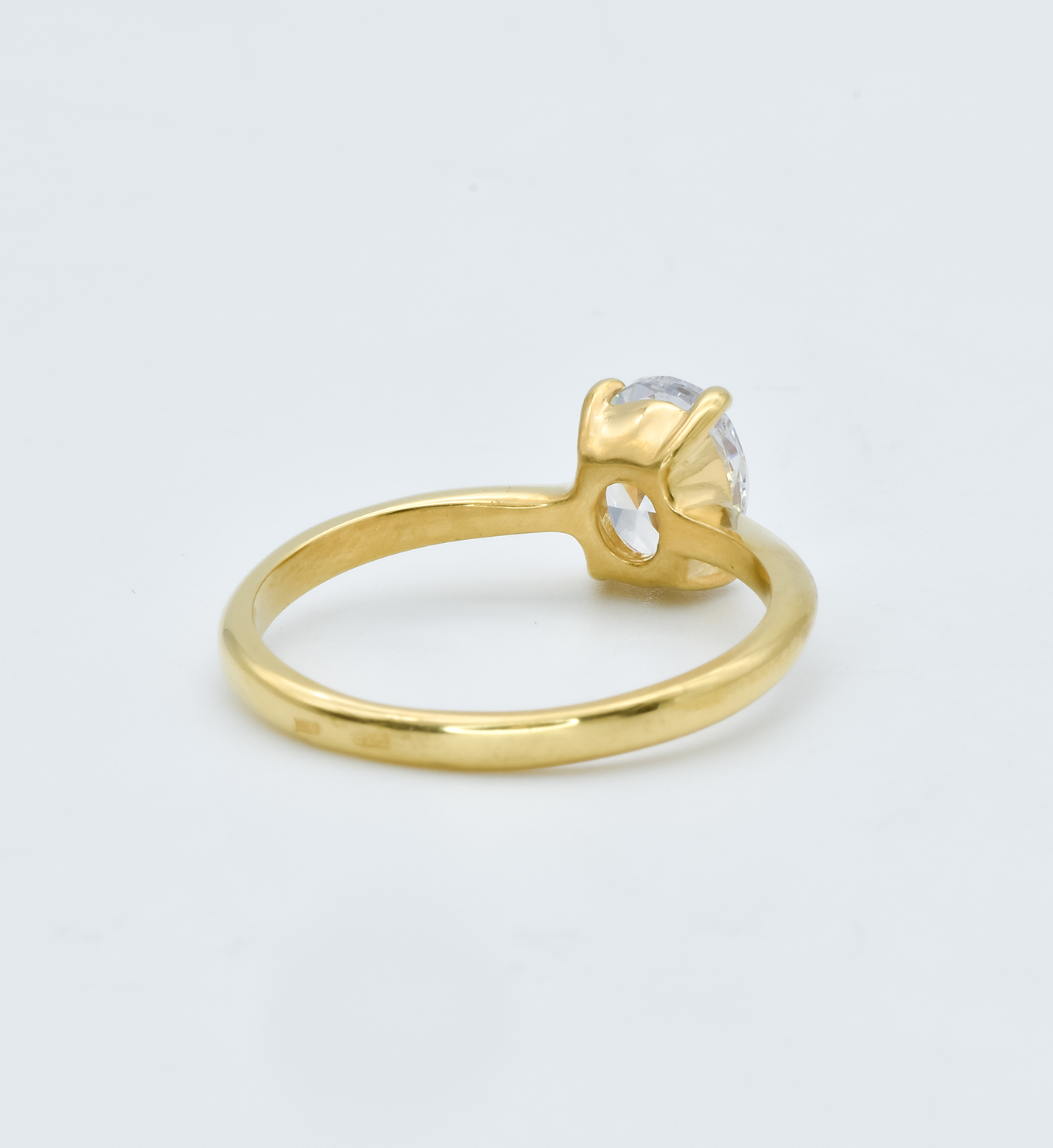 Solitaire Diamond Ring, Diamond Engagement Ring, Gold Diamond Ring Back View