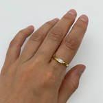 Diamond Ring in Gold Vermeil worn on index finger