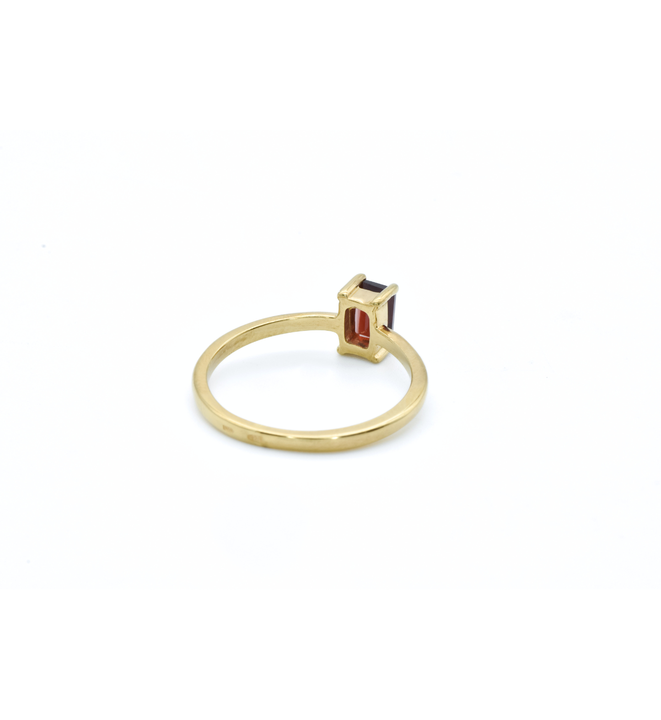 Natural Garnet Ring, Red Solitaire Ring