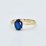 Oval Sapphire Ring set in 18k Gold Vermeil over Solid Sterling Silver, ideal gift for September Birthstone