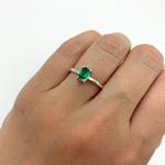 925 Sterling Silver ring with emerald may birthstone in baguette cut and prong setting. Solitaire ring ideal for gift ideas, and stacking rings. Encourages growth, harmony, and deep emotional healing.
For love, renewal, wisdom 