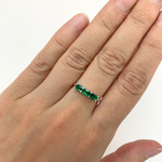 Handcrafted Dainty Emerald Baguette Ring, May Birthstone Gift Idea