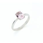 Handcrafted Silver Morganite Ring, Oval Morganite Ring, Pink Stone Ring