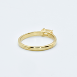 Gold Citrine Ring, Citrine Baguette Ring, Gold Minimalist Ring back view