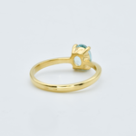 Gold Aquamarine Ring back view