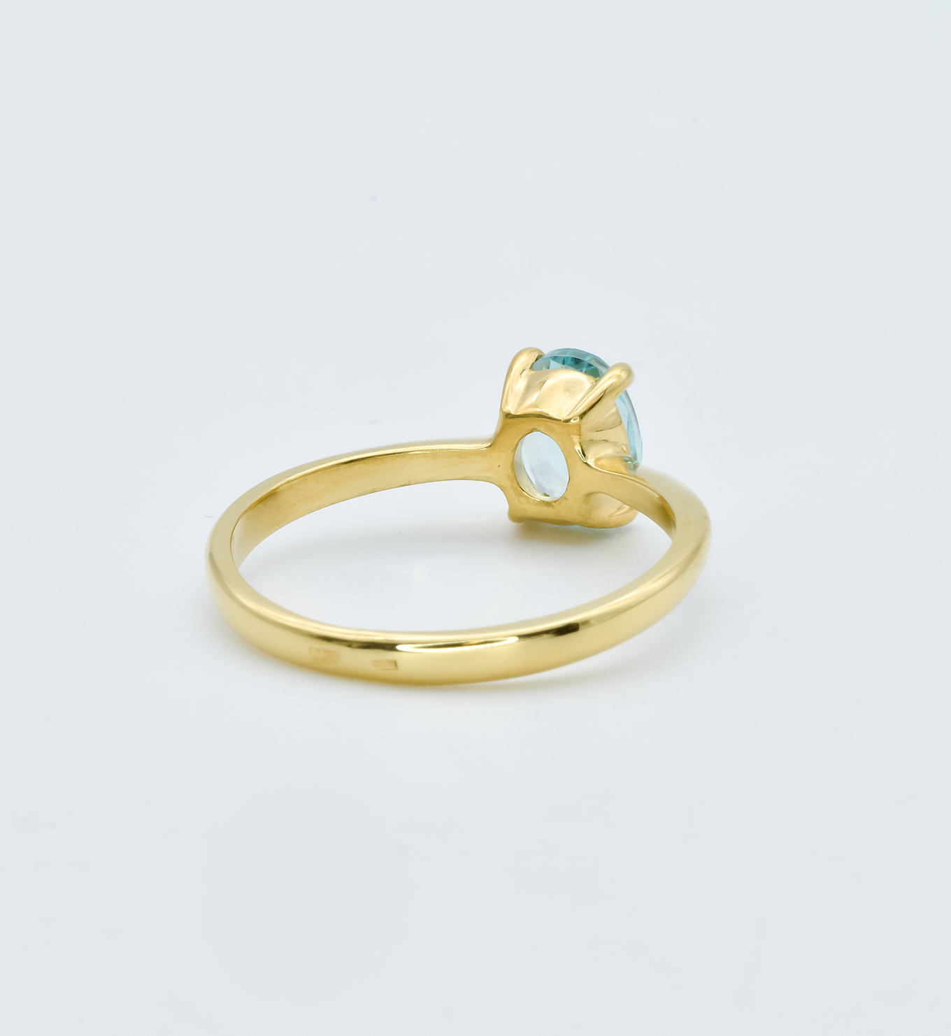 Gold Aquamarine Ring back view