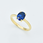 Oval Sapphire Ring set in 18k Gold Vermeil over Solid Sterling Silver, ideal gift for September Birthstone