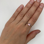 Silver Morganite Ring, Oval Morganite Ring, Pink Stone Ring