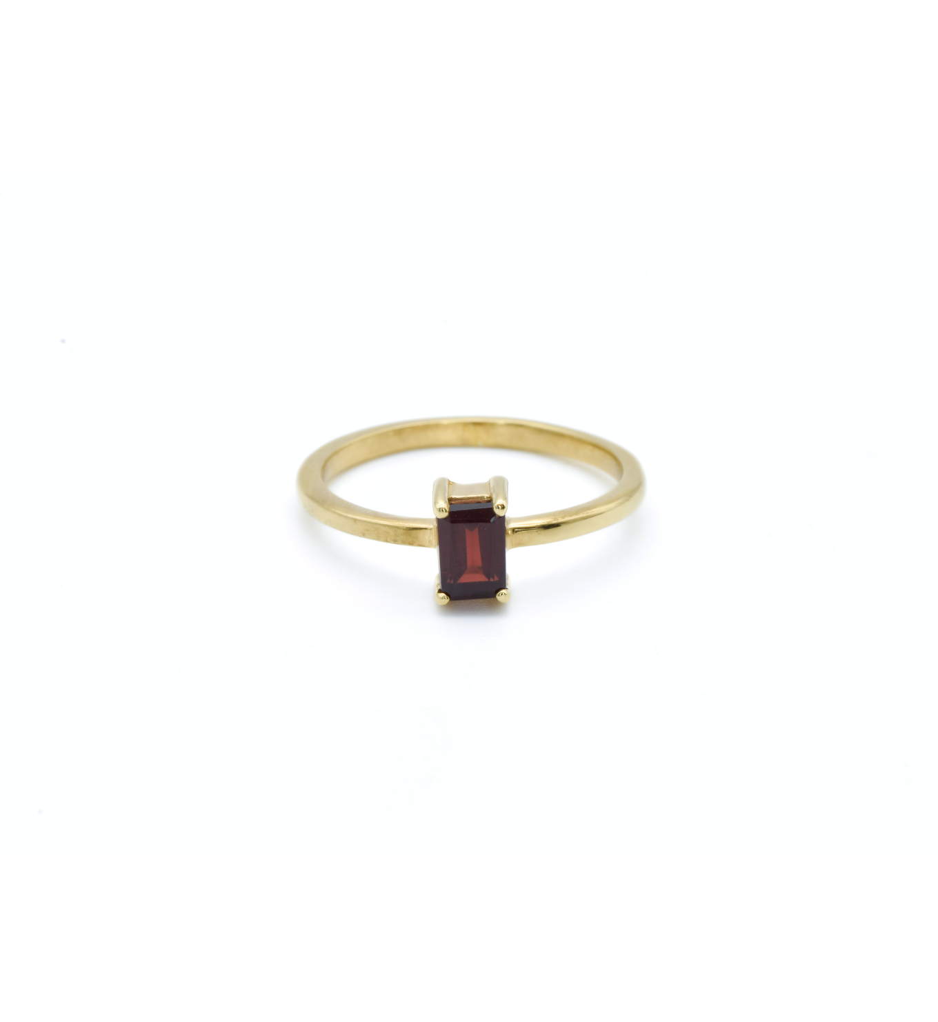 Solitaire Red Garnet Ring