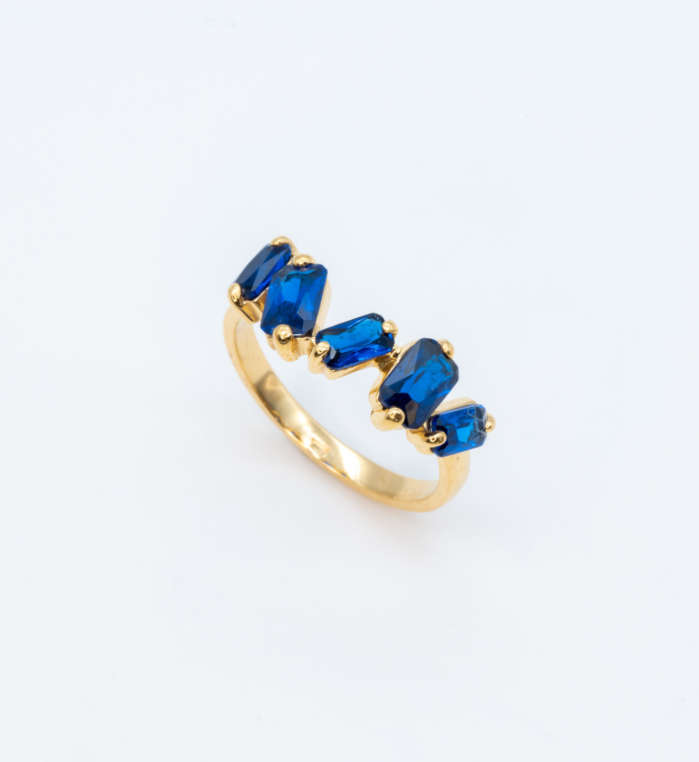 Sapphire Baguette Ring in Gold Vermeil, perfect for September Birthstone Gift
